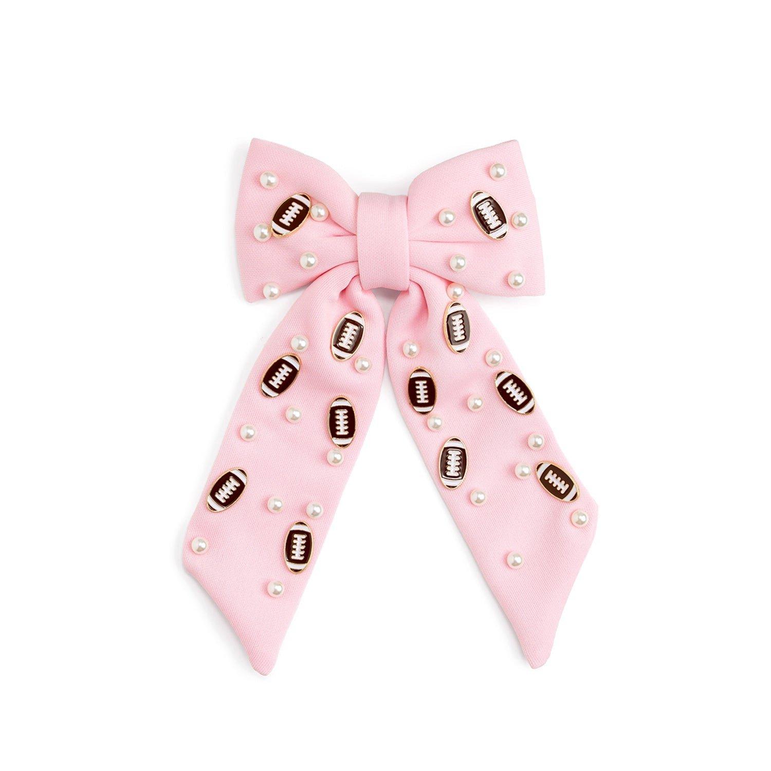 Football Pearl Bow Clip image number 0