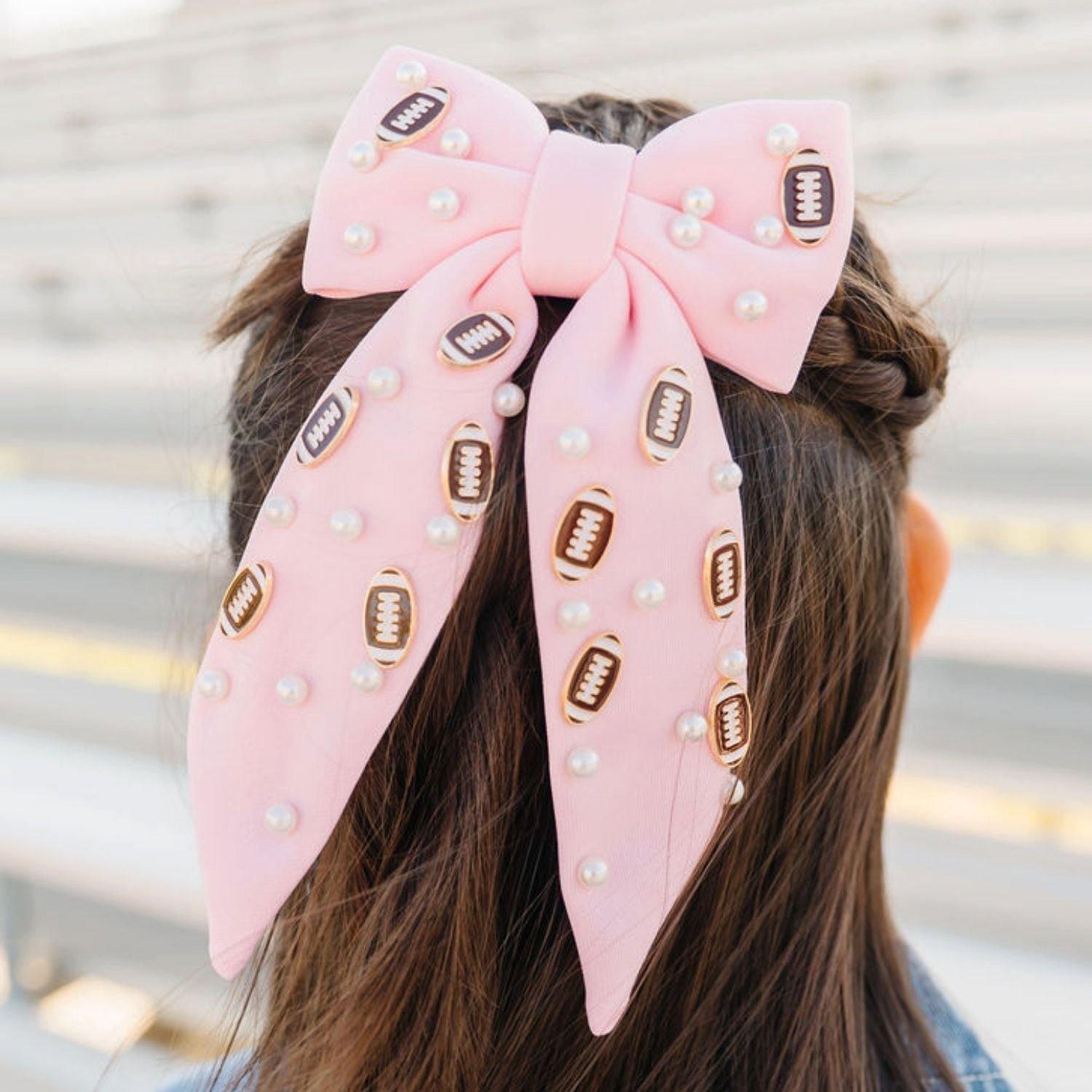 Football Pearl Bow Clip image number 2