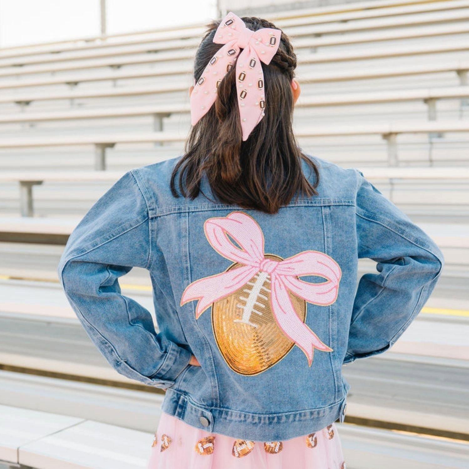 Football Pearl Bow Clip image number 3