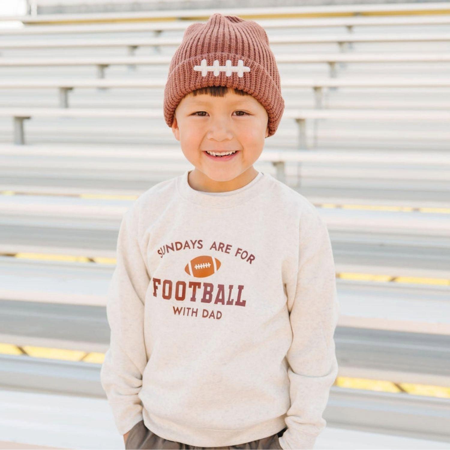 Football Lace Patch Beanie image number 1