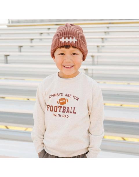 Football Lace Patch Beanie