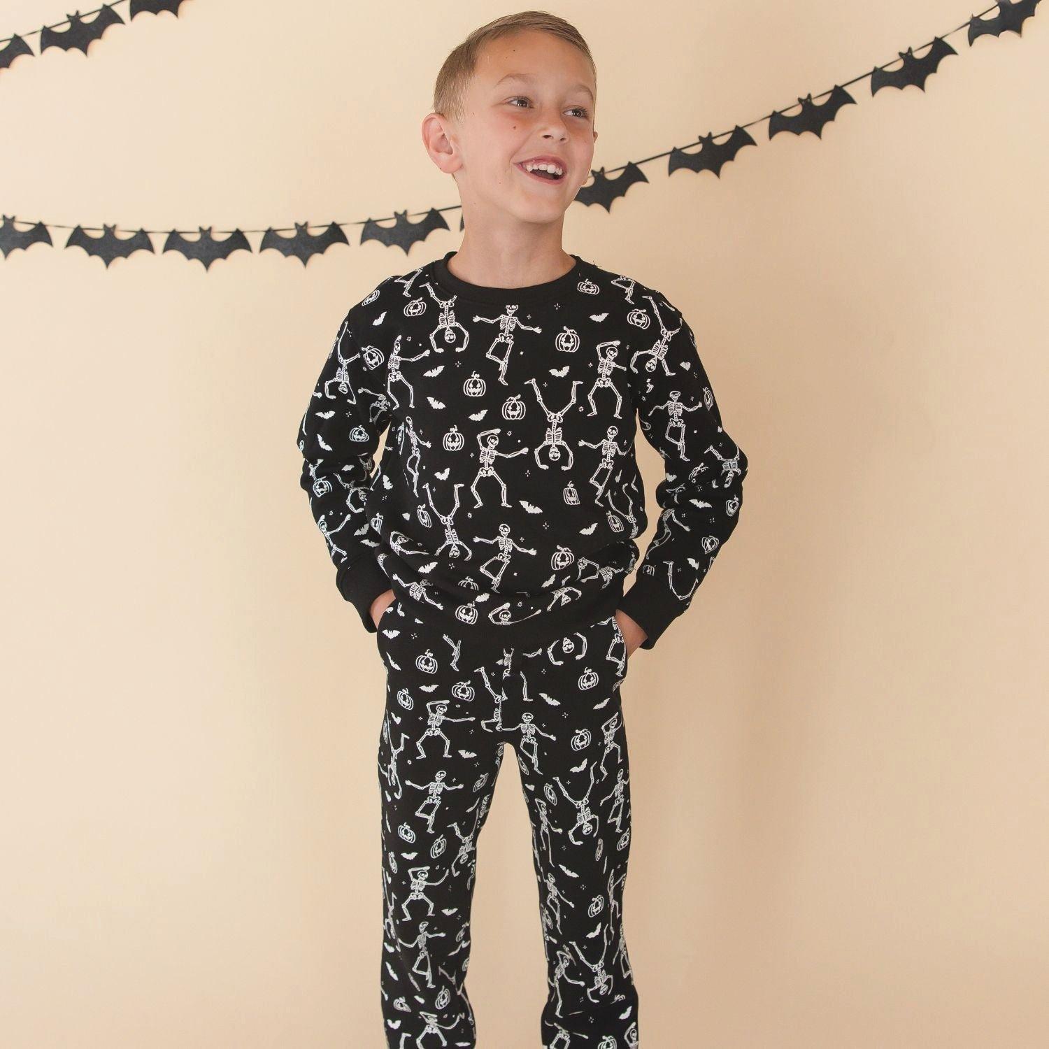 Glow In The Dark Silly Skelly Halloween Sweatshirt image number 1
