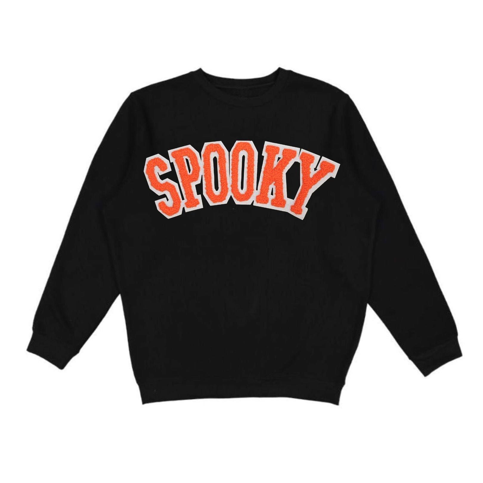 Spooky Orange Patch Halloween Sweatshirt image number 0