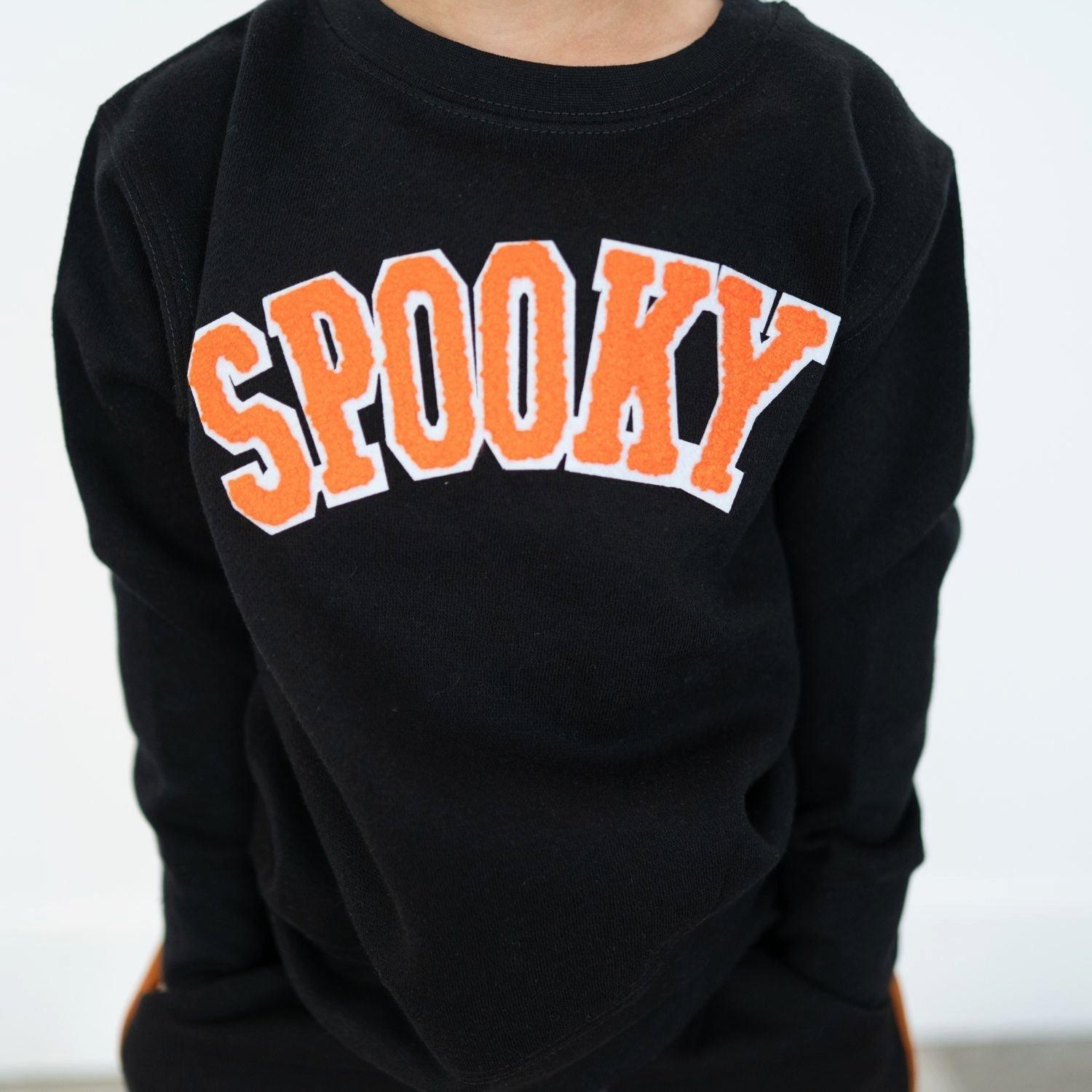 Spooky Orange Patch Halloween Sweatshirt image number 2