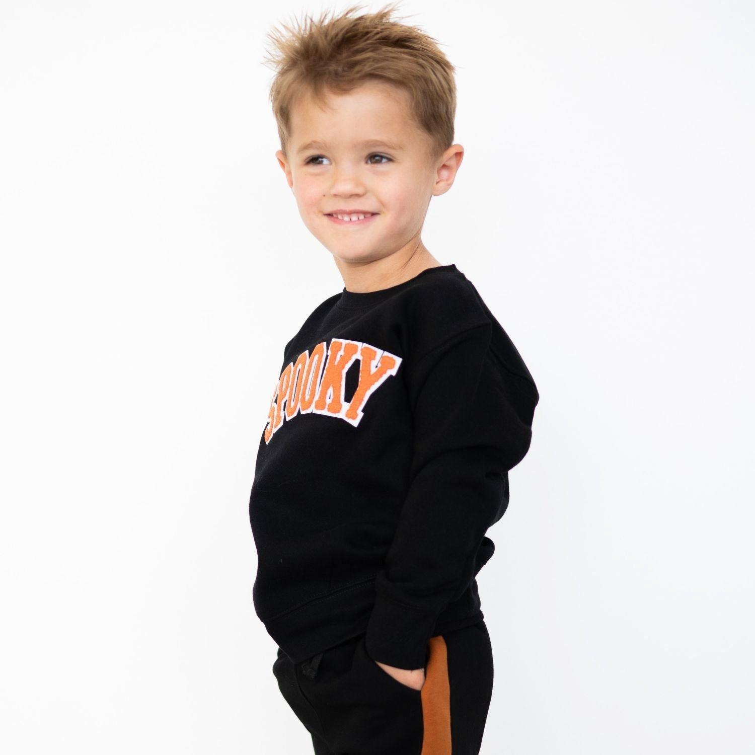 Spooky Orange Patch Halloween Sweatshirt image number 3