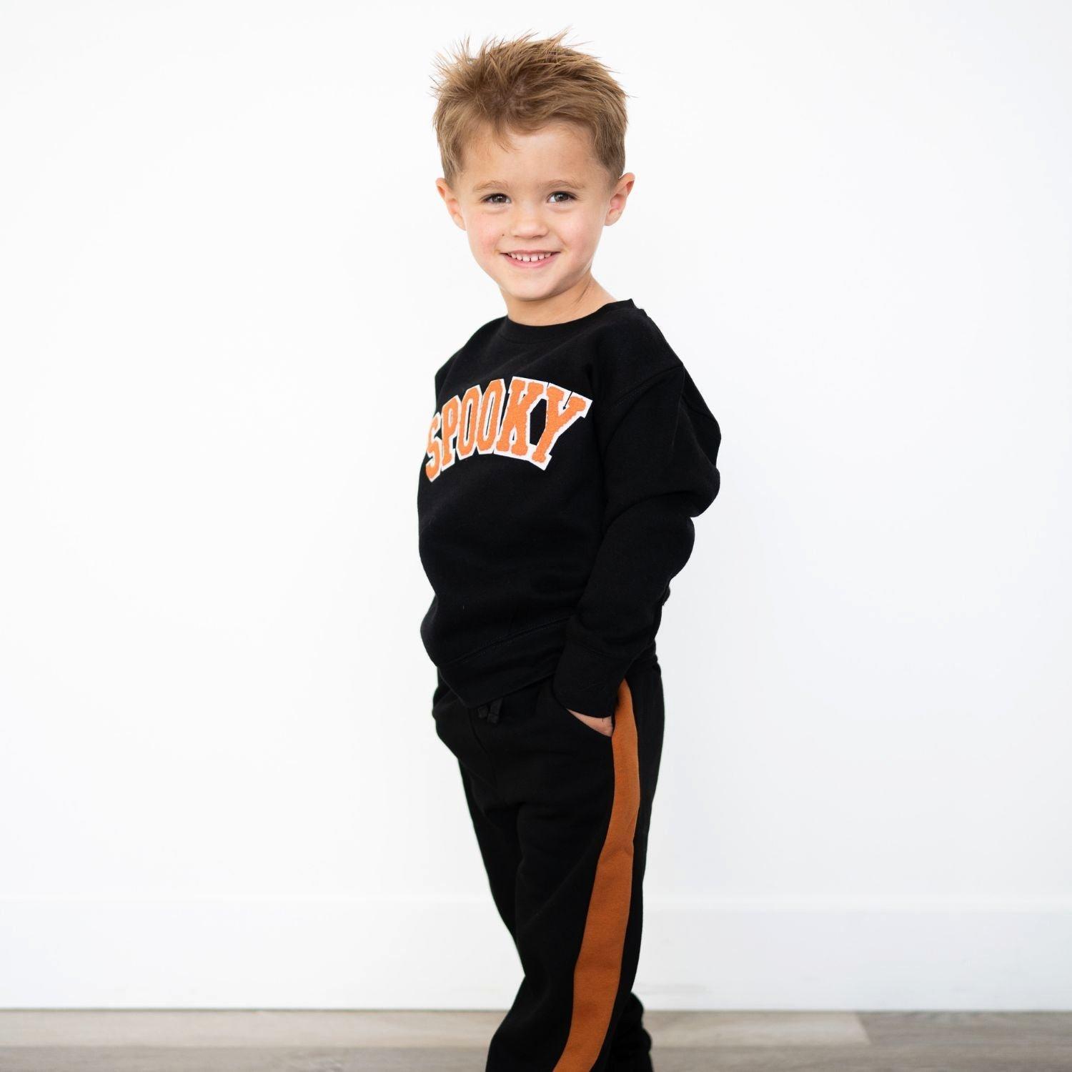 Spooky Orange Patch Halloween Sweatshirt image number 4