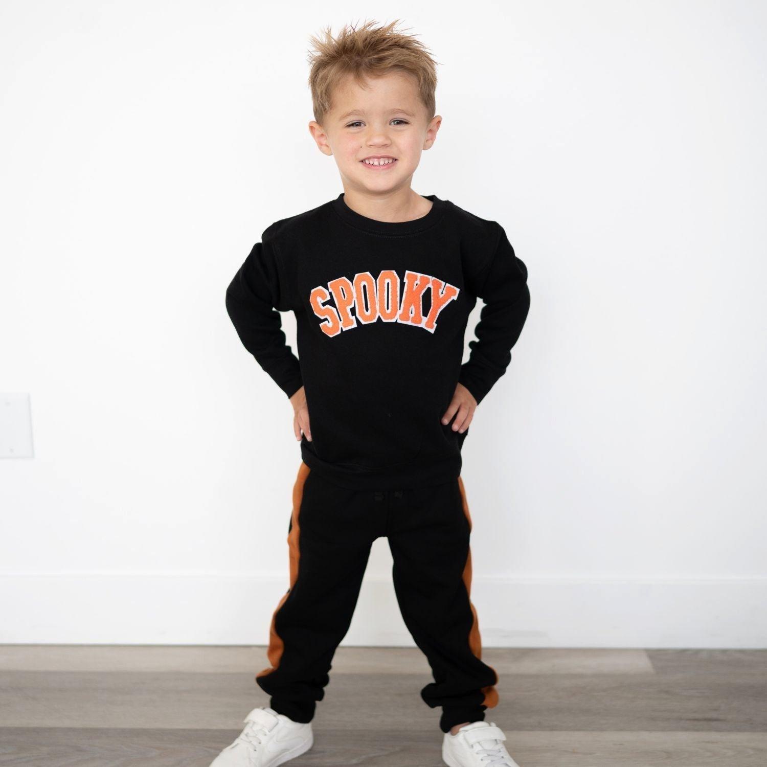 Spooky Orange Patch Halloween Sweatshirt