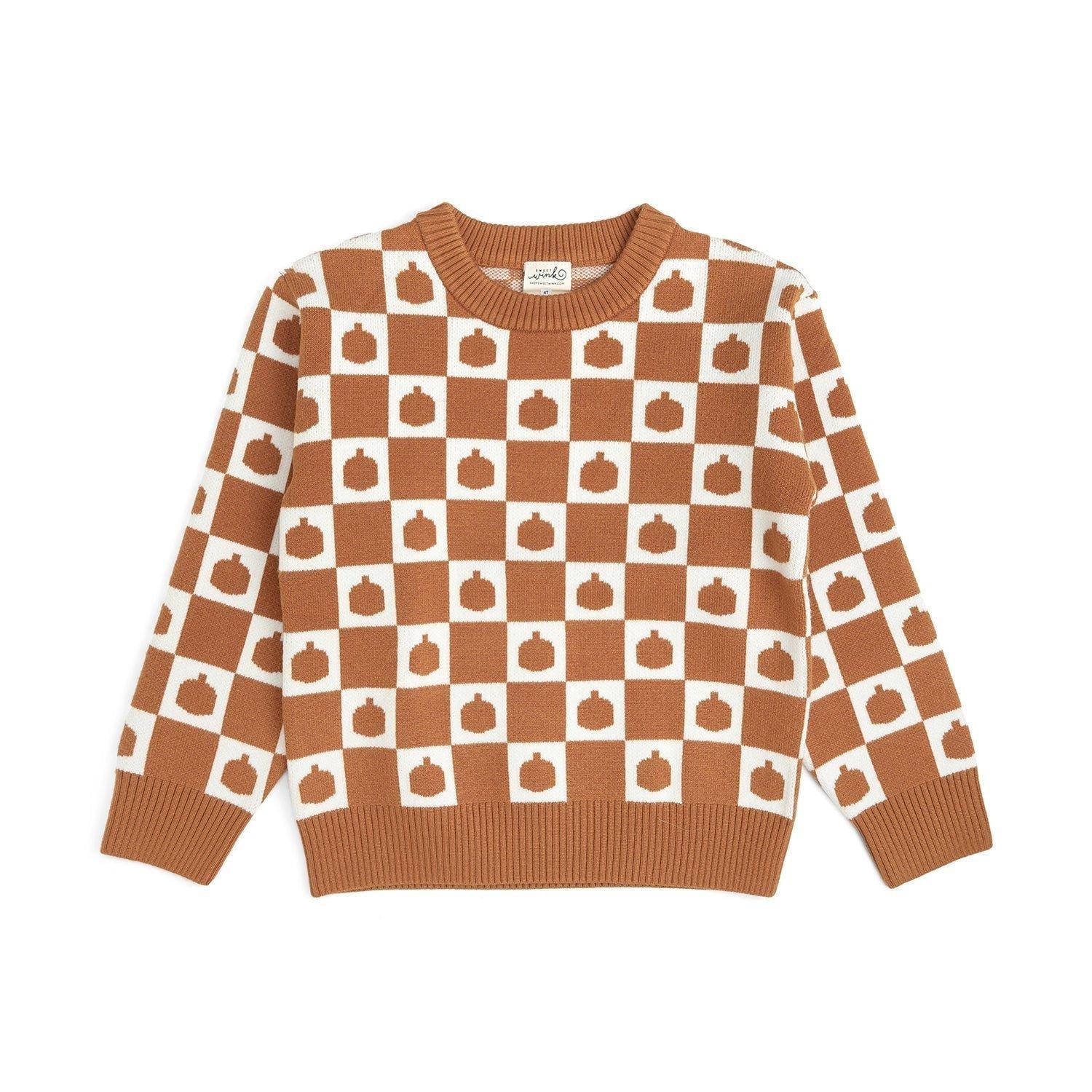 Pumpkin Checkers Sweater image number 0