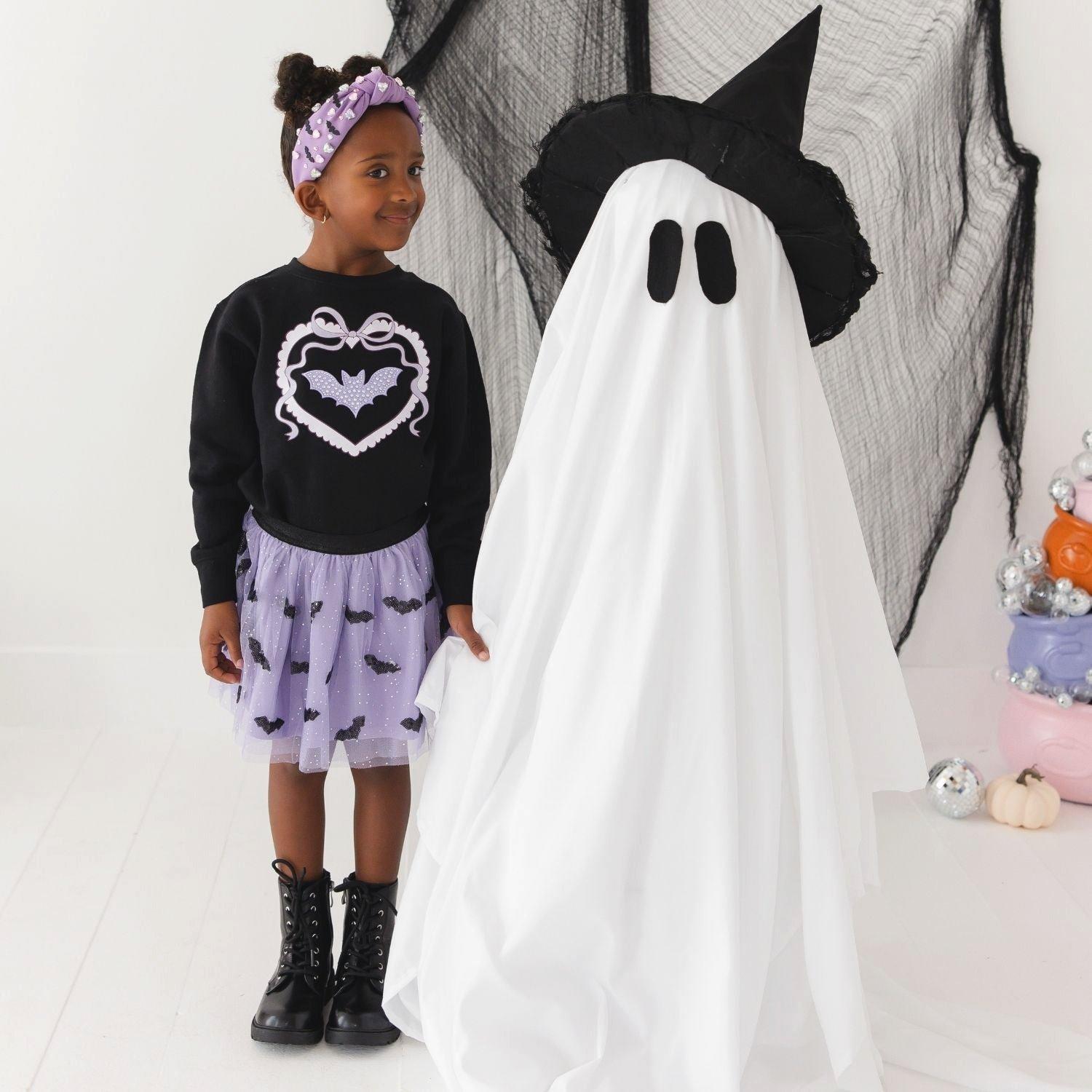 Sequin Bat Halloween Tutu Skirt image number 4