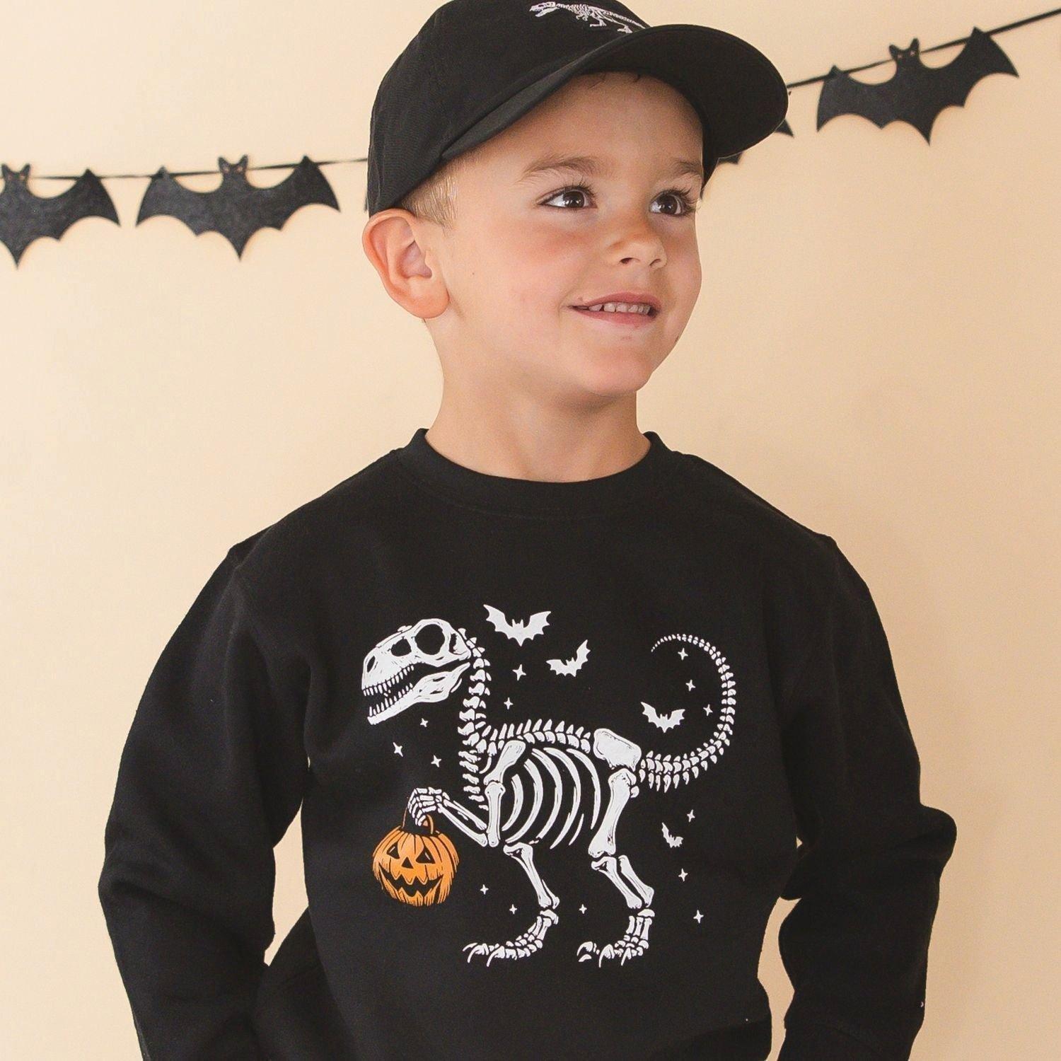 Dinosaur Skeleton Halloween Sweatshirt image number 2