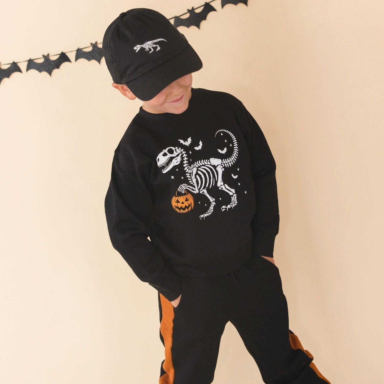 Dinosaur Skeleton Halloween Sweatshirt image number 3