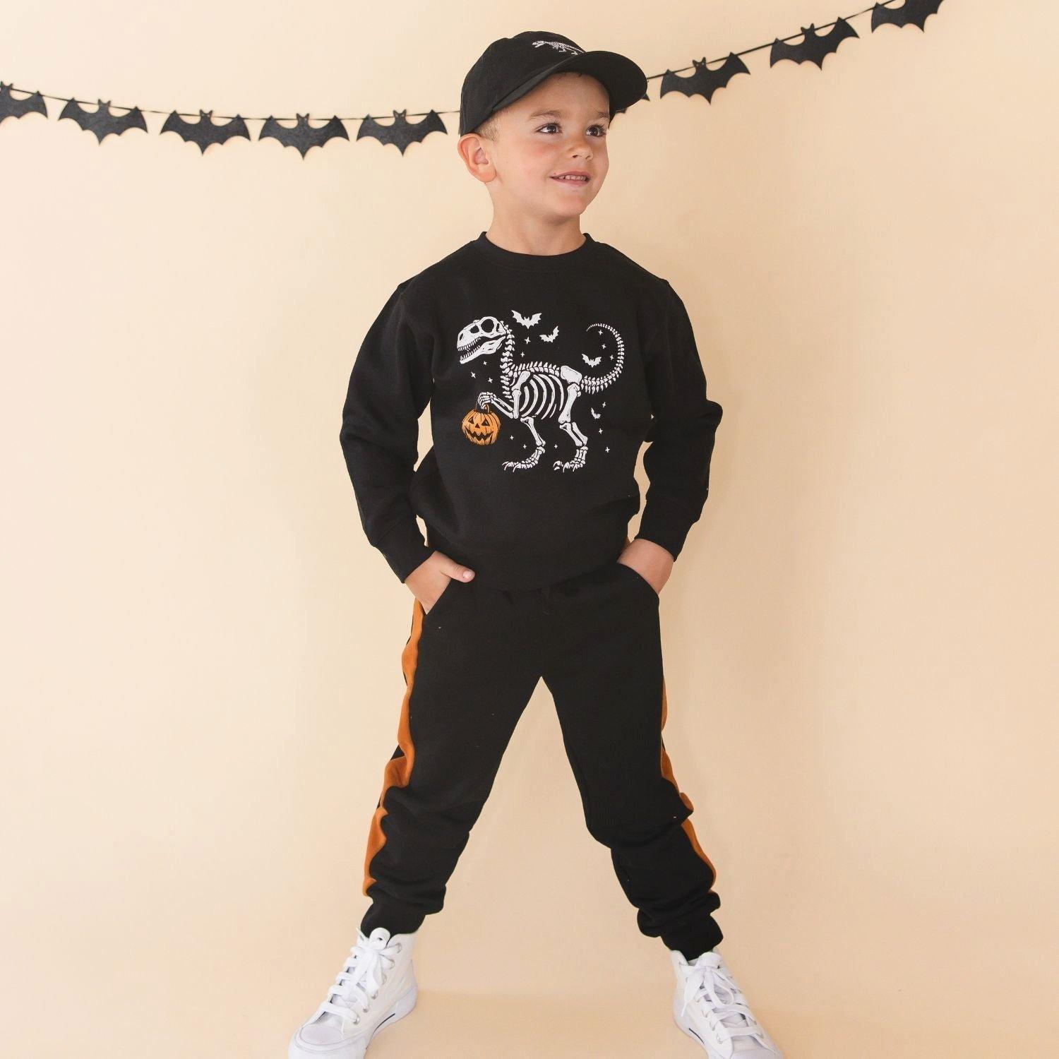 Dinosaur Skeleton Halloween Sweatshirt image number 1