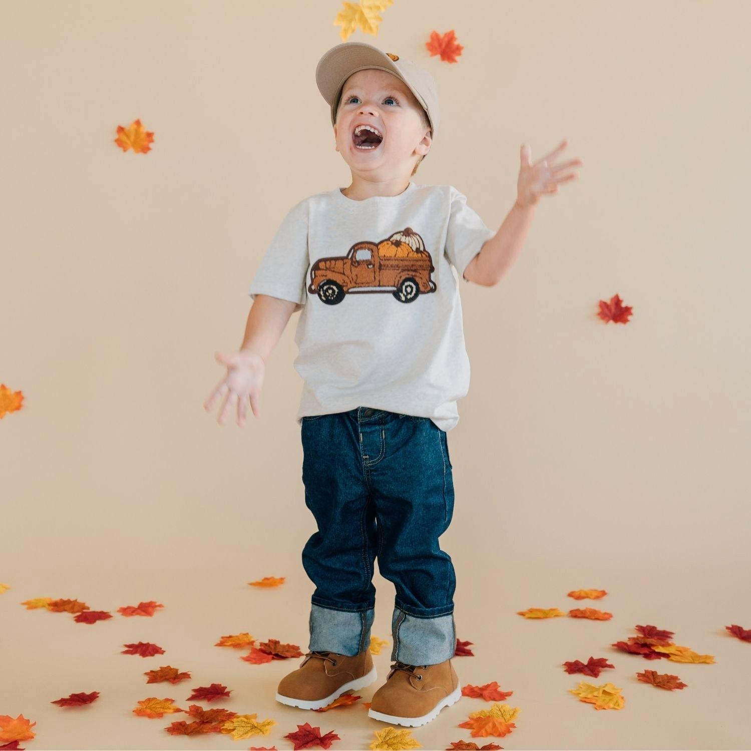 Fall Truck Patch Short Sleeve T-Shirt image number 3