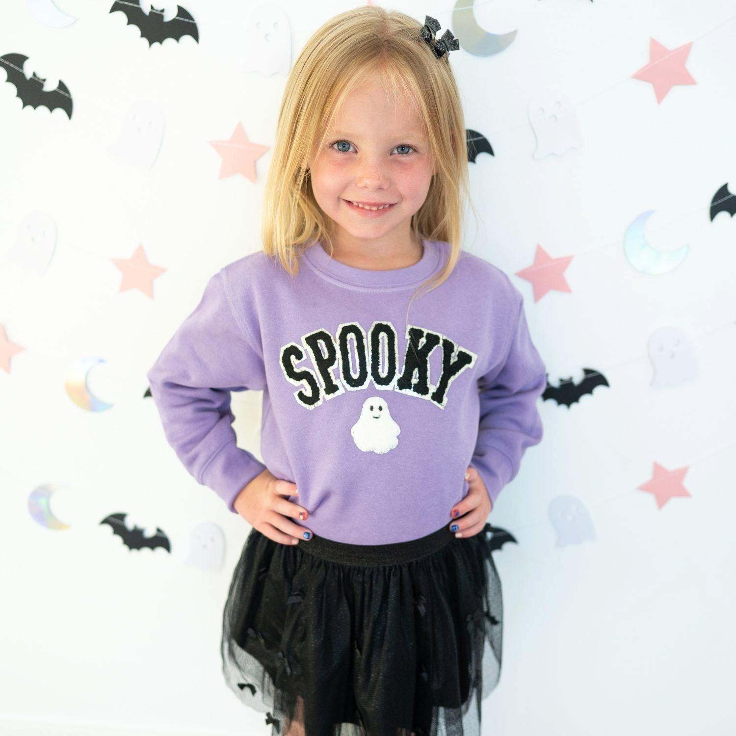 Spooky Ghost Patch Halloween Sweatshirt image number 3