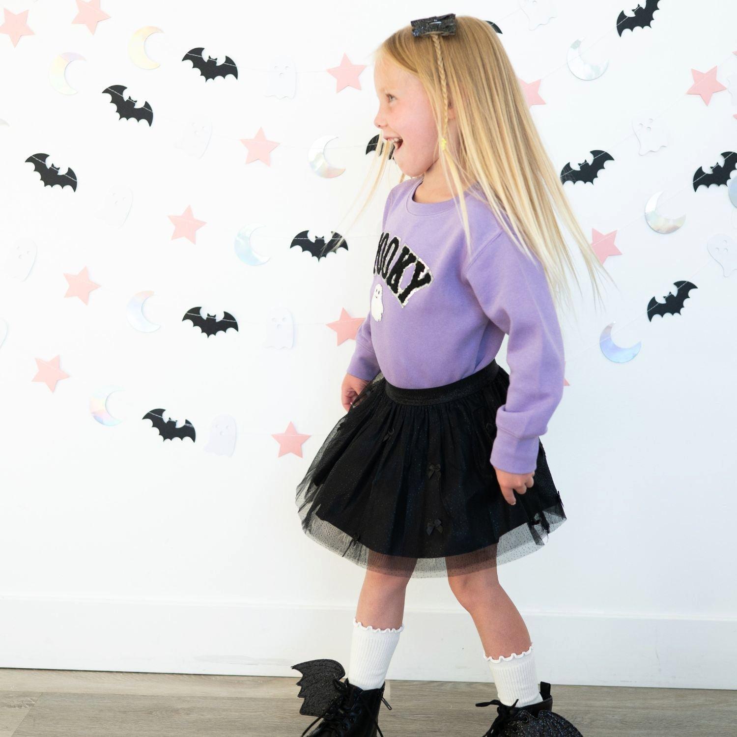 Spooky Ghost Patch Halloween Sweatshirt image number 4