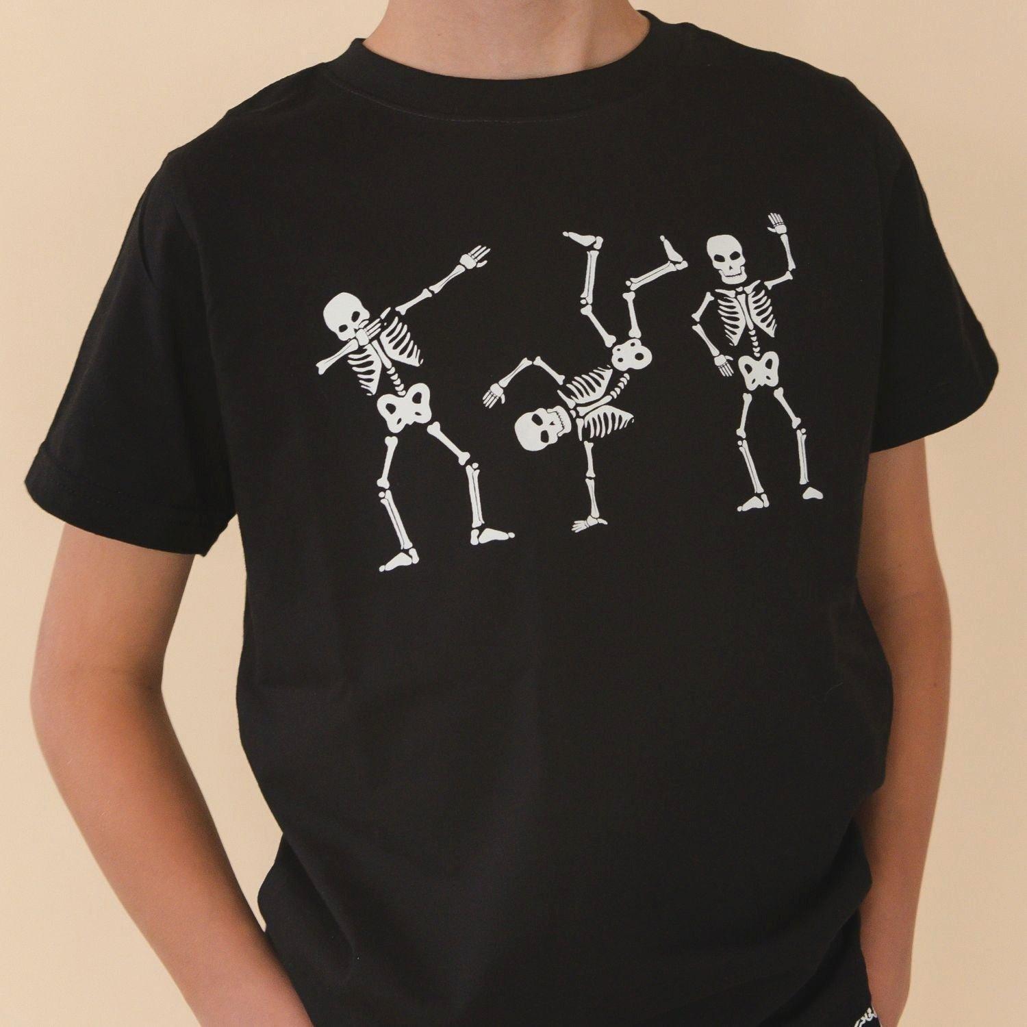 Glow In The Dark Silly Skelly Halloween Short Sleeve T-Shirt image number 2