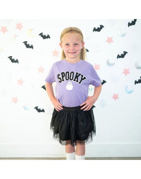 Spooky Ghost Patch Halloween Short Sleeve T-Shirt