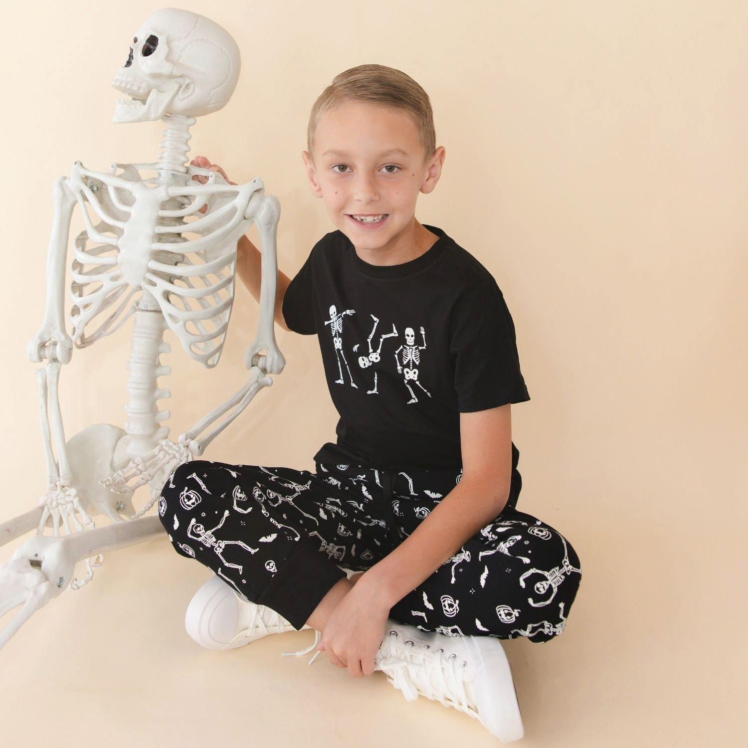 Glow In The Dark Silly Skelly Halloween Jogger image number 3