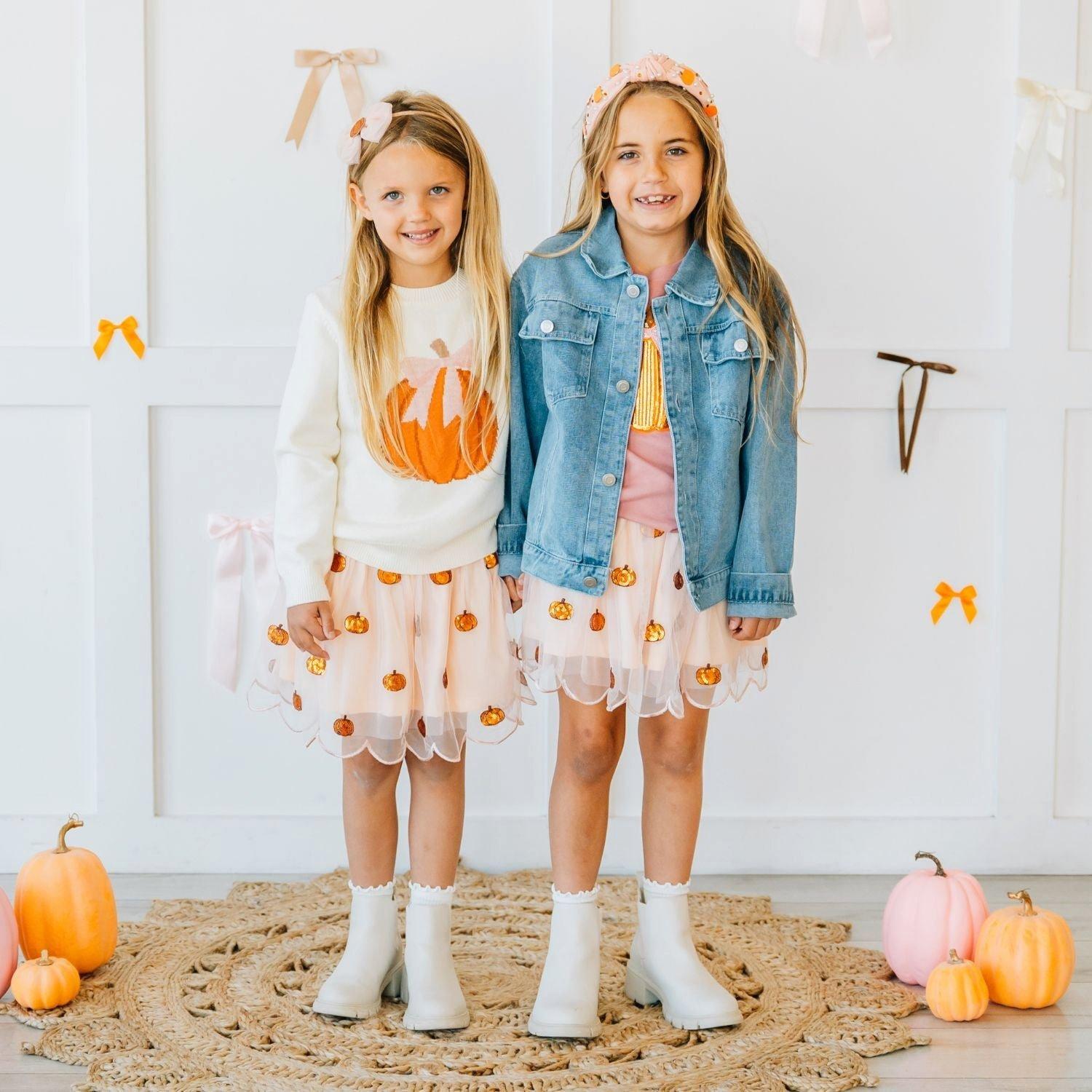 Coquette Pumpkin Sequin Patch Denim Jacket image number 2