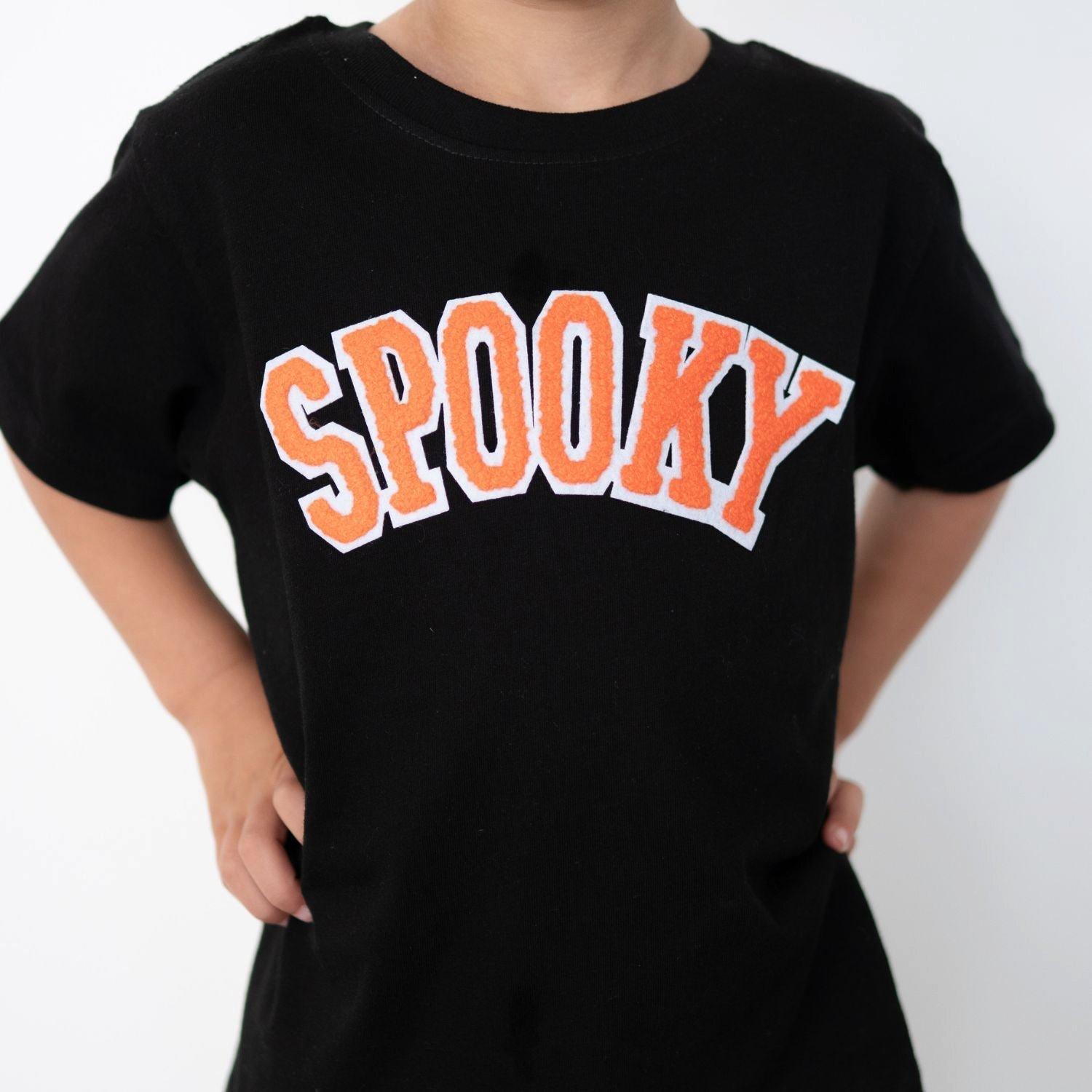 Spooky Orange Patch Halloween Short Sleeve T-Shirt image number 2