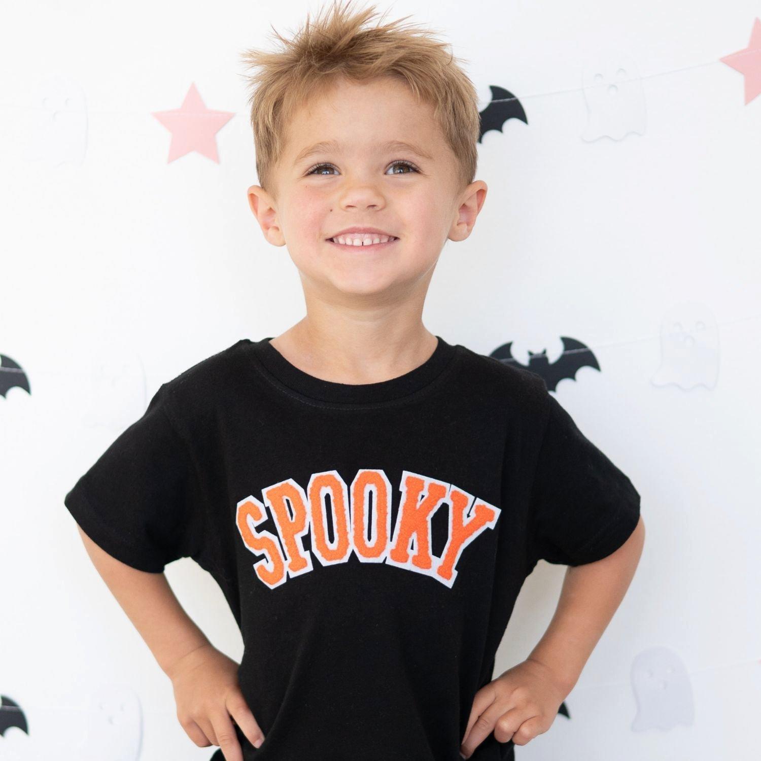 Spooky Orange Patch Halloween Short Sleeve T-Shirt image number 3