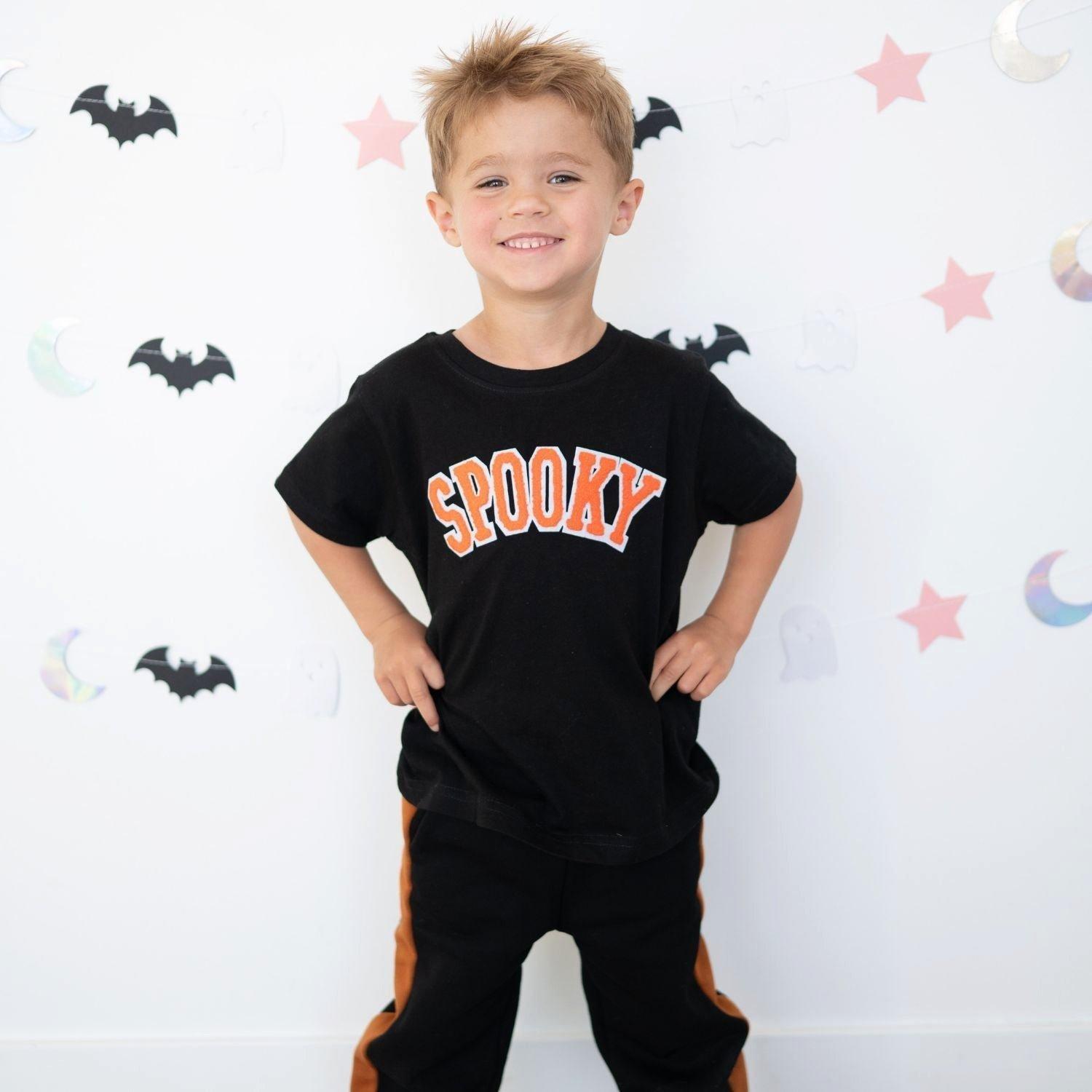 Spooky Orange Patch Halloween Short Sleeve T-Shirt