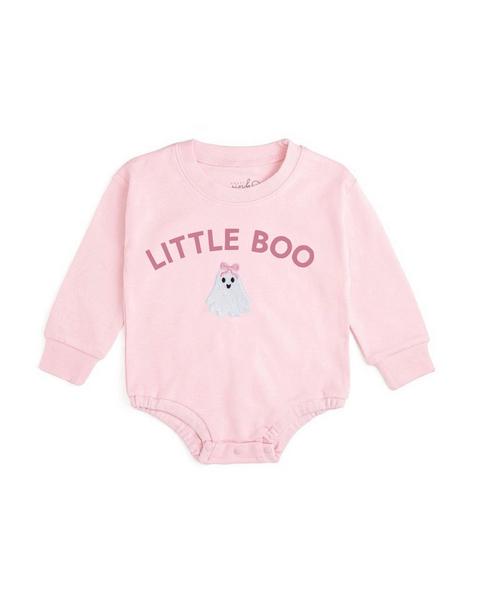 Little Boo Patch Halloween Long Sleeve Romper