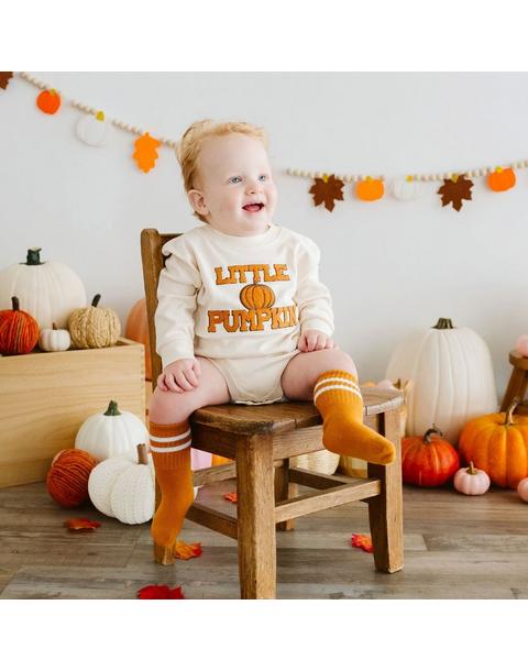 Little Pumpkin Patch Long Sleeve Romper