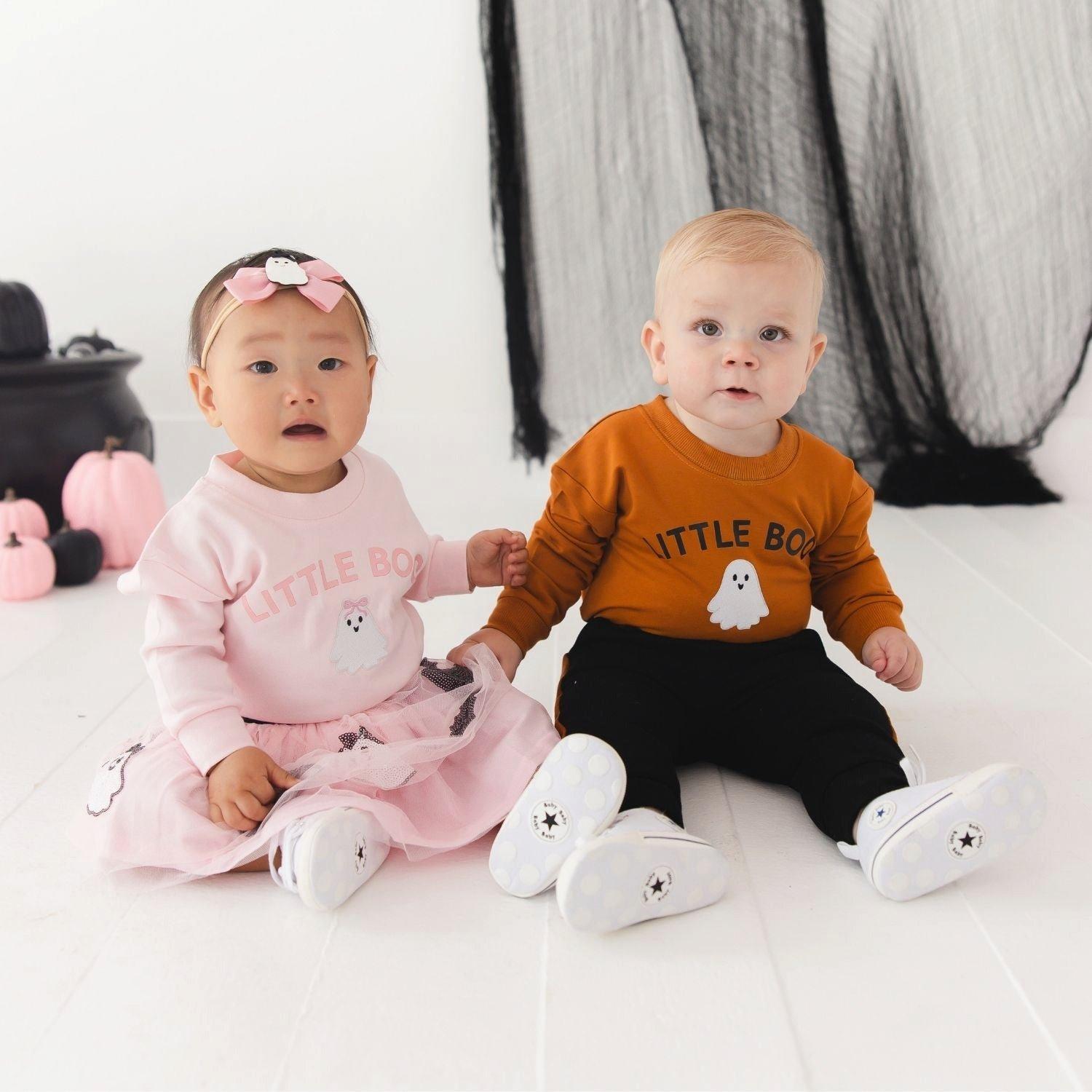 Little Boo Patch Halloween Long Sleeve Romper image number 3