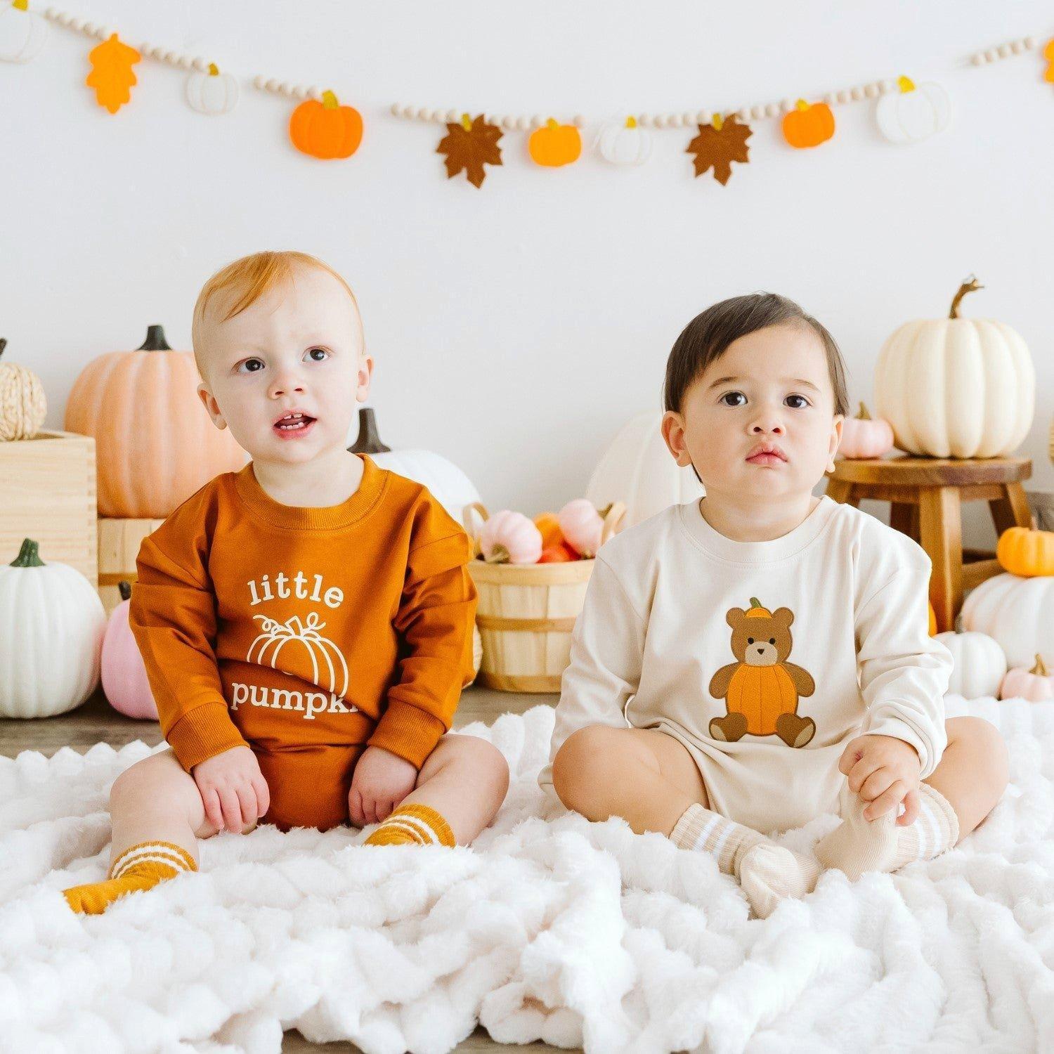 Little Pumpkin Long Sleeve Romper image number 2