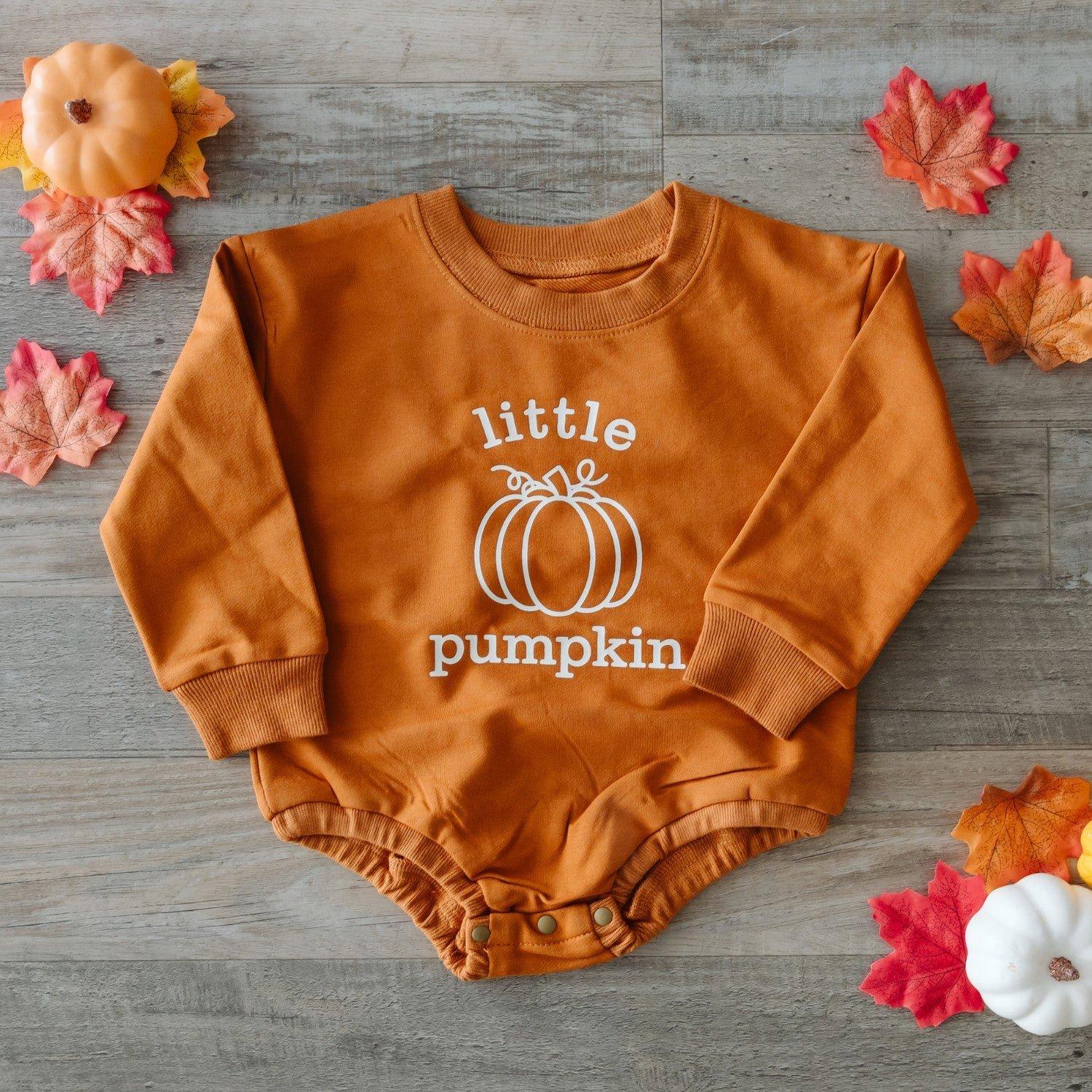 Little Pumpkin Long Sleeve Romper image number 3