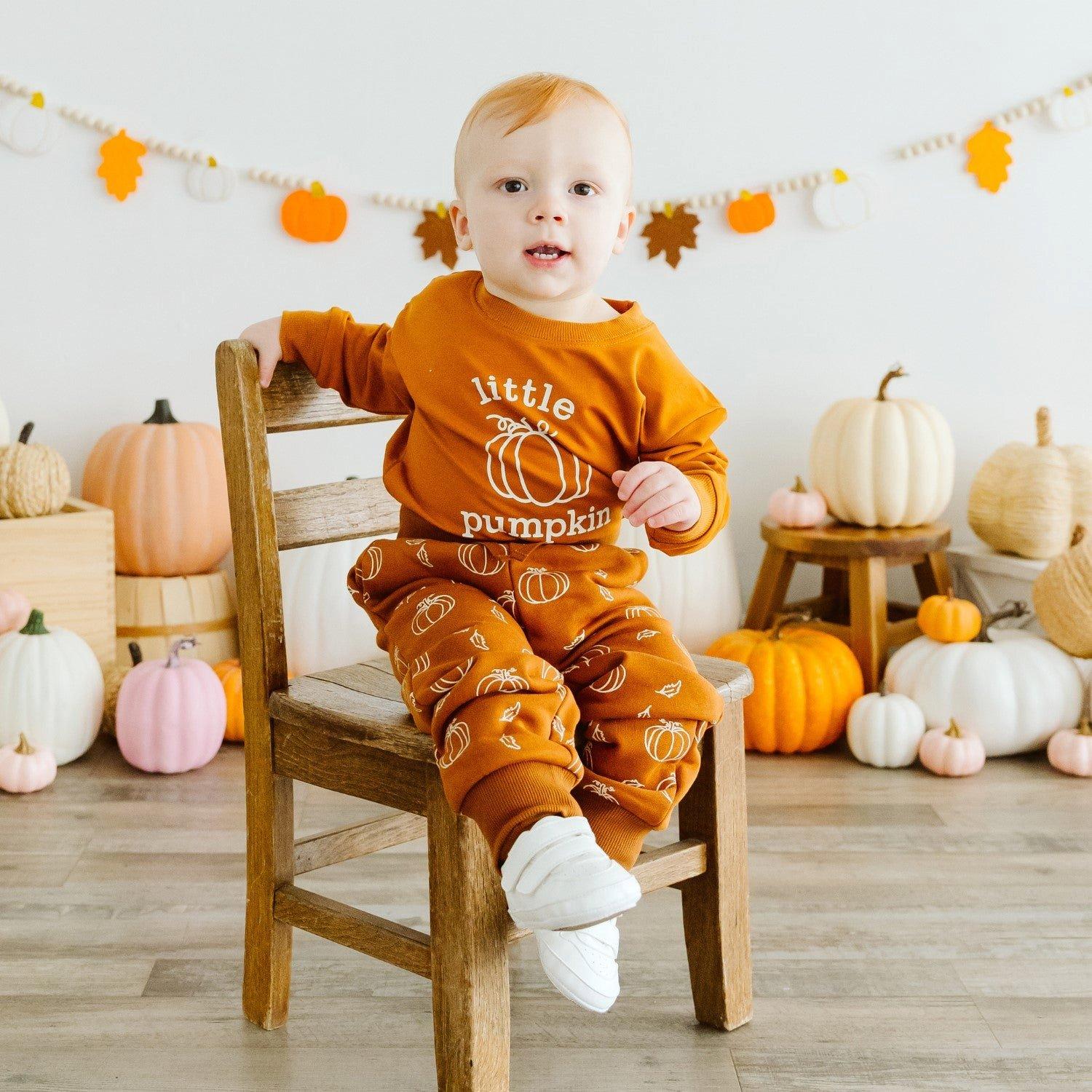 Little Pumpkin Long Sleeve Romper image number 1