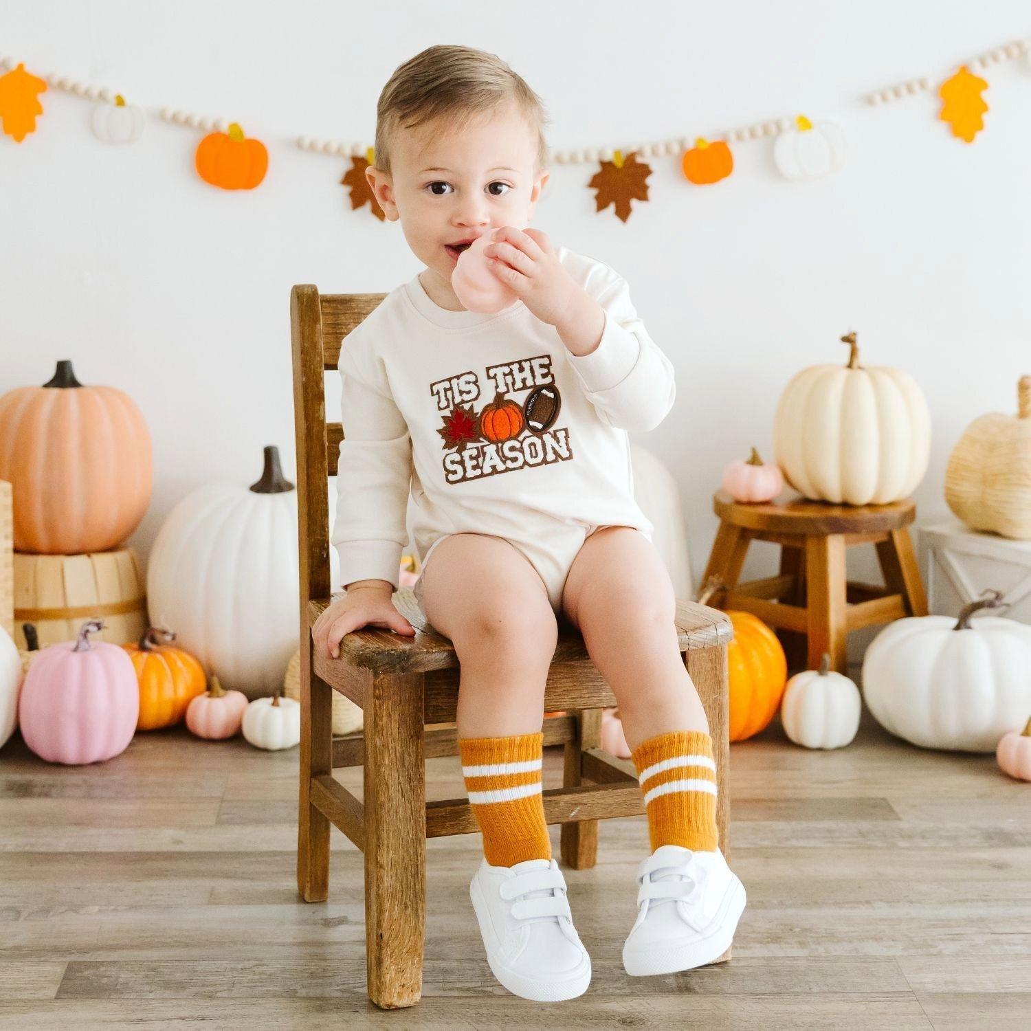 Tis The Season Pumpkin Patch Long Sleeve Romper image number 1