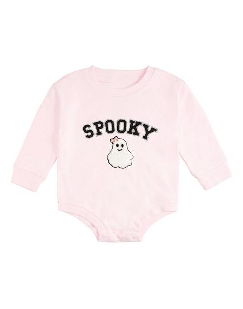 Spooky Patch Halloween Long Sleeve Romper
