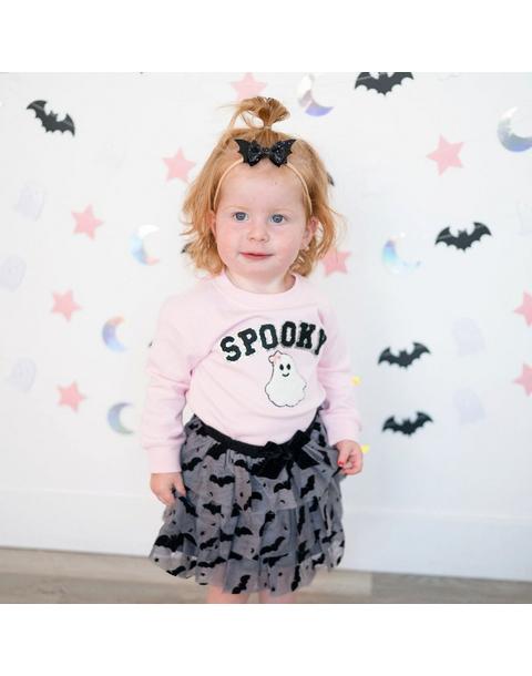 Spooky Patch Halloween Long Sleeve Romper