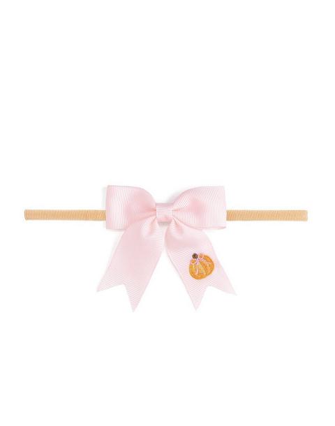 Pumpkin Embroidered Bow Baby Headband