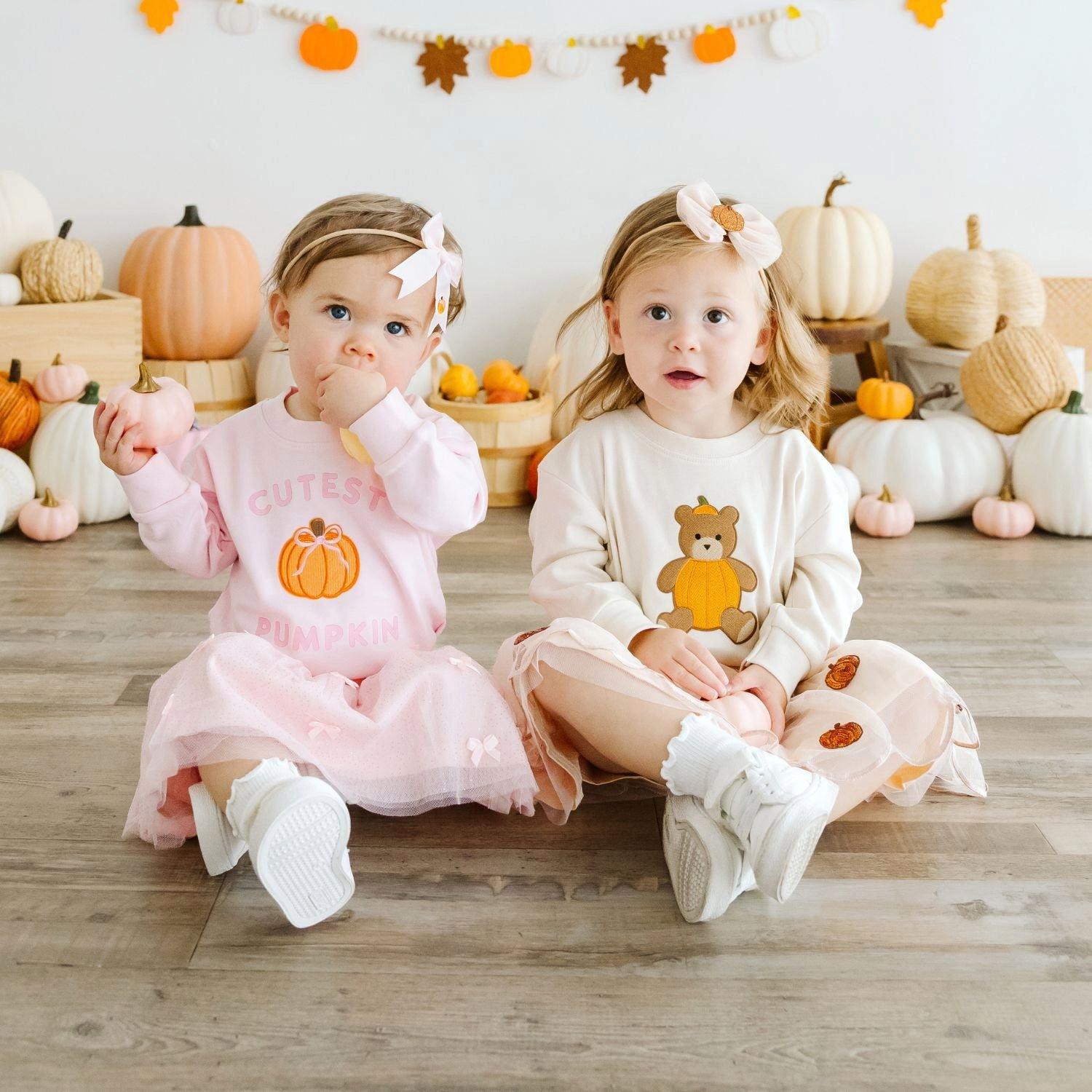 Pumpkin Embroidered Bow Baby Headband image number 3