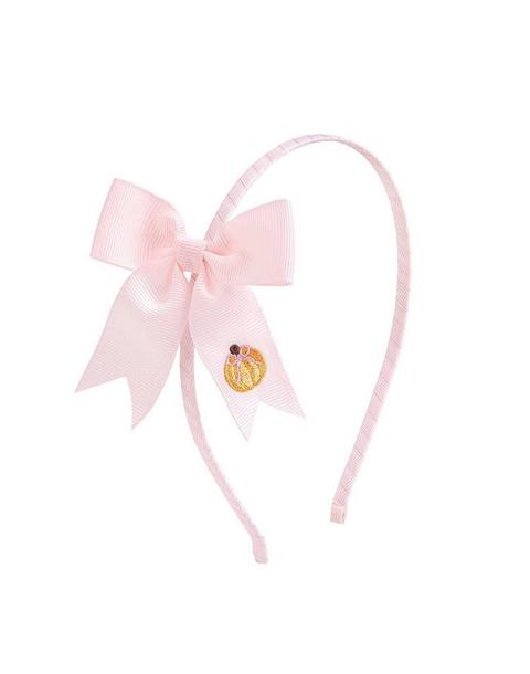 Pumpkin Embroidered Bow Headband