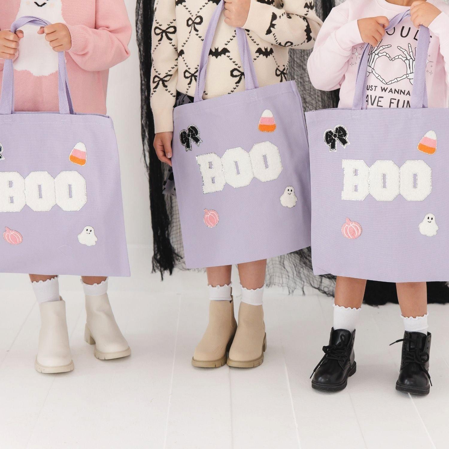 Boo Trick or Treat Patch Halloween Tote image number 4
