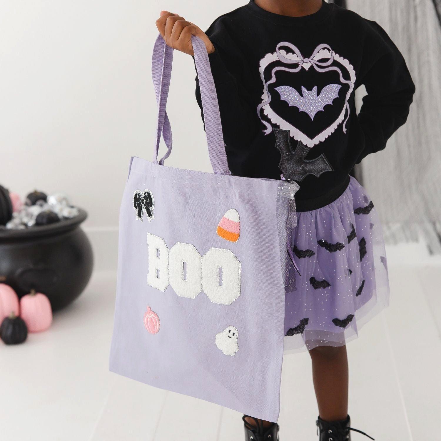 Boo Trick or Treat Patch Halloween Tote image number 1