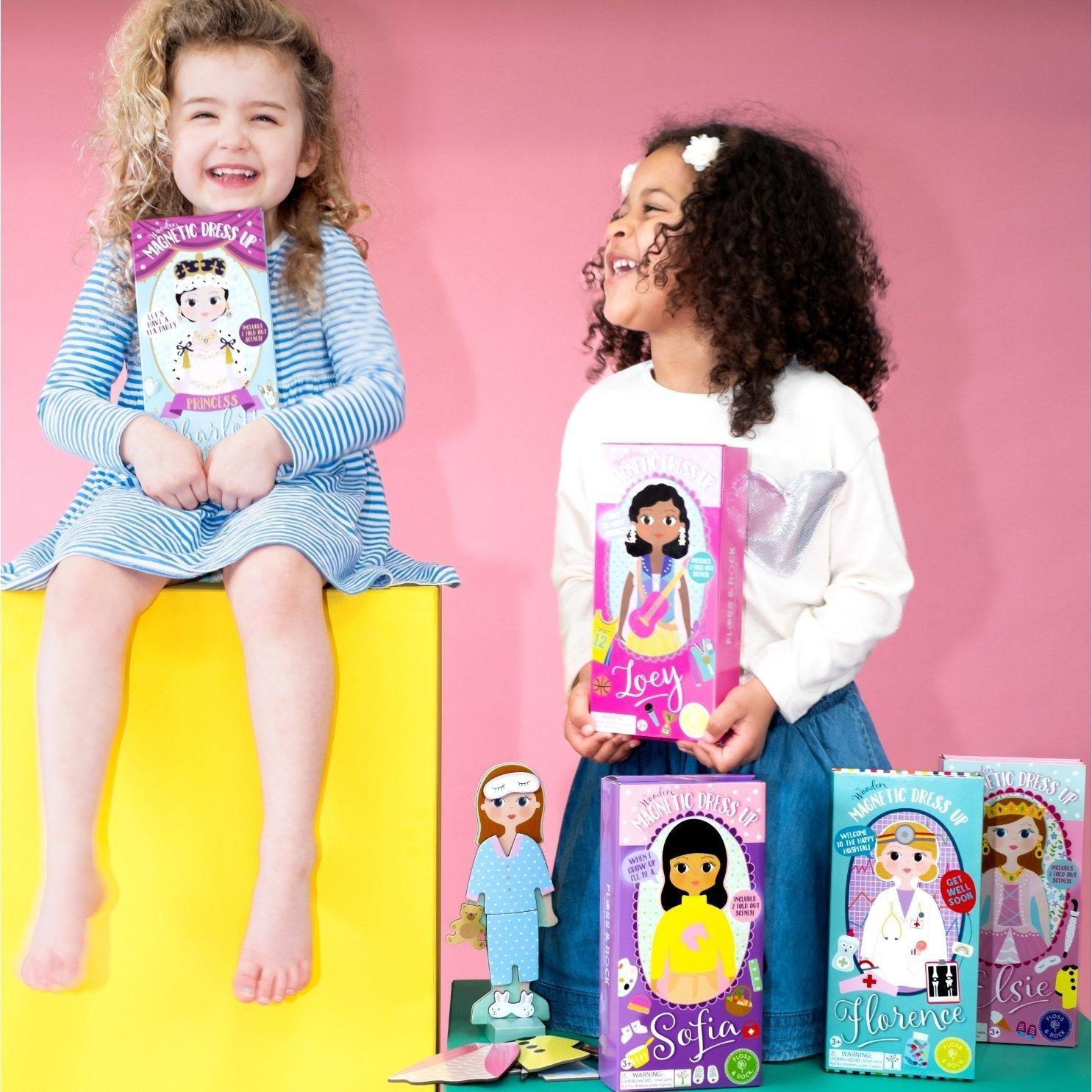 Floss & Rock Sofia Magnetic Wooden Dress Up Doll Set image number 4