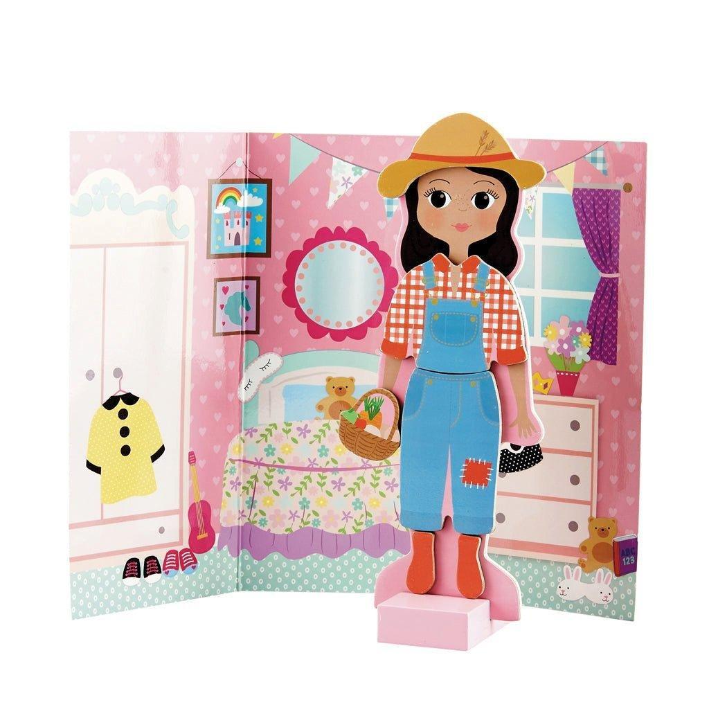 Floss & Rock Sofia Magnetic Wooden Dress Up Doll Set image number 1