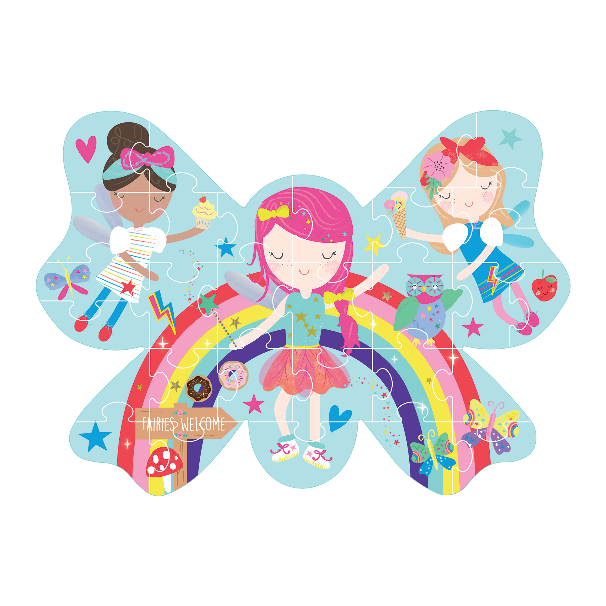 Floss & Rock Rainbow Fairy 30 Piece Shaped Jigsaw Puzzle image number 2
