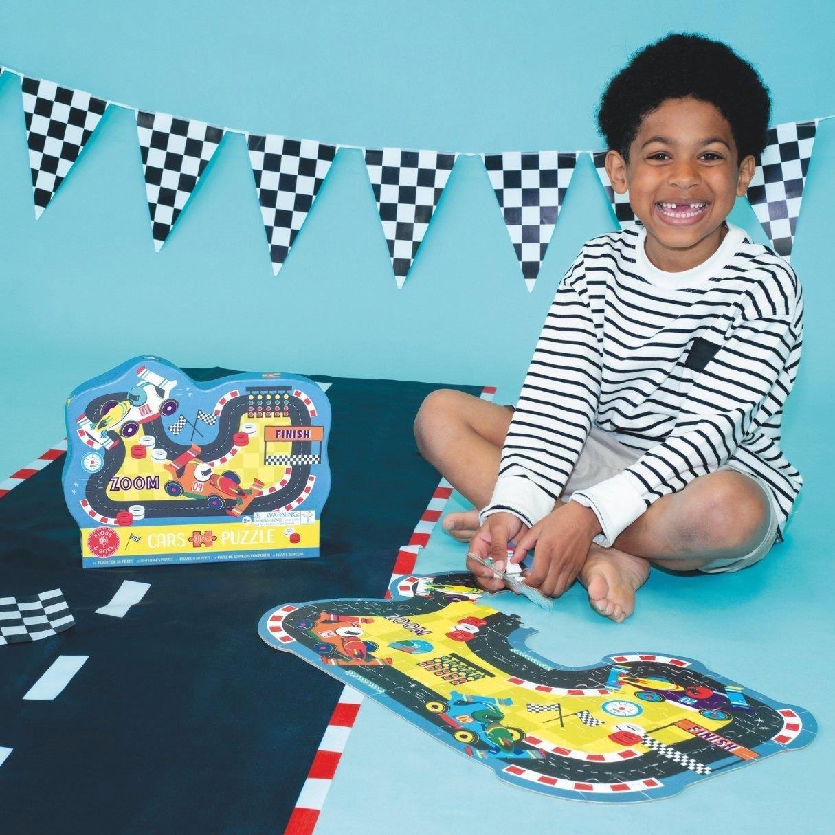 Floss & Rock Racing Car 80 Piece Jigsaw Puzzle image number 1
