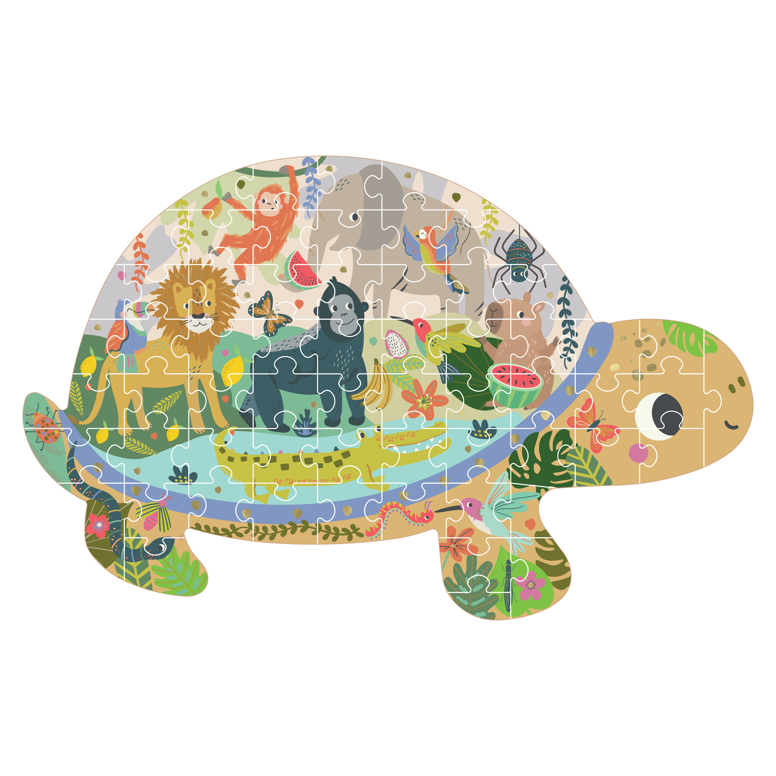 Floss & Rock Jungle 60 Piece Shaped Jigsaw Puzzle image number 1