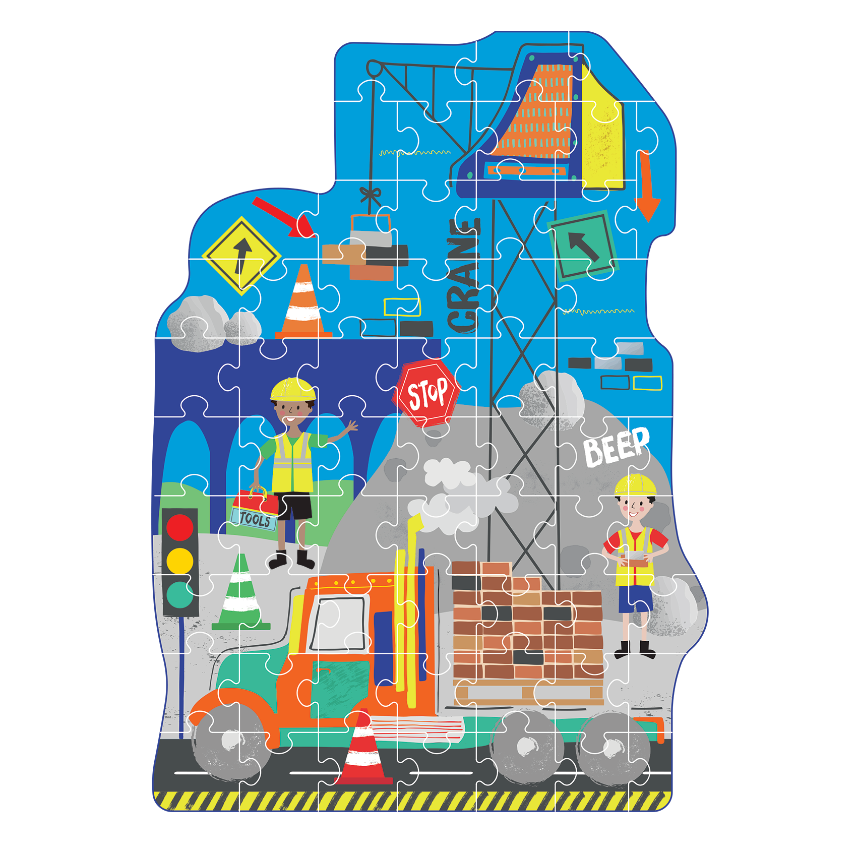 Floss & Rock Construction 60 Piece Shaped Jigsaw Puzzle image number 3