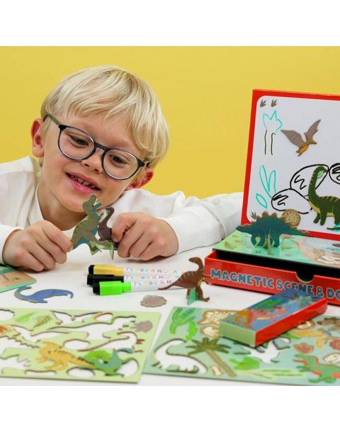 Dinosaur Magnetic Scene & Doodle Set