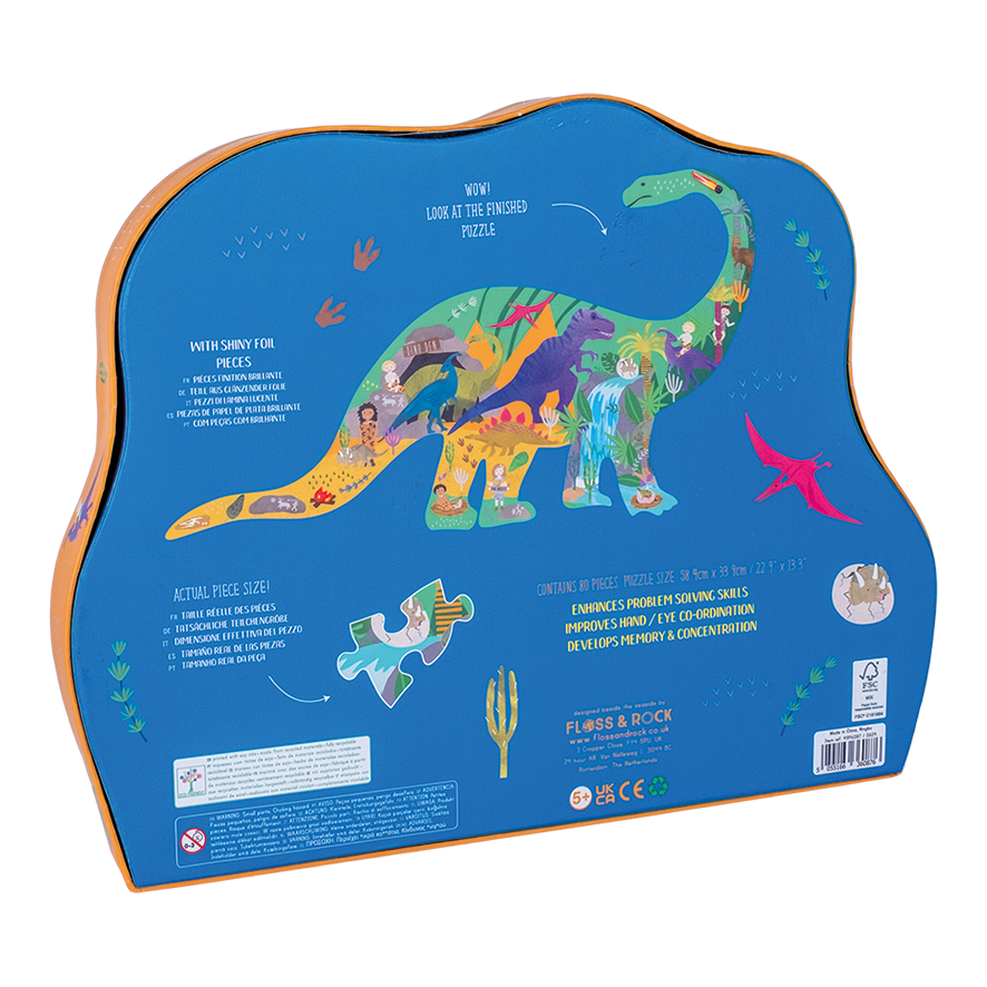 Floss & Rock Dinosaur 80 Piece Jigsaw Puzzle image number 2