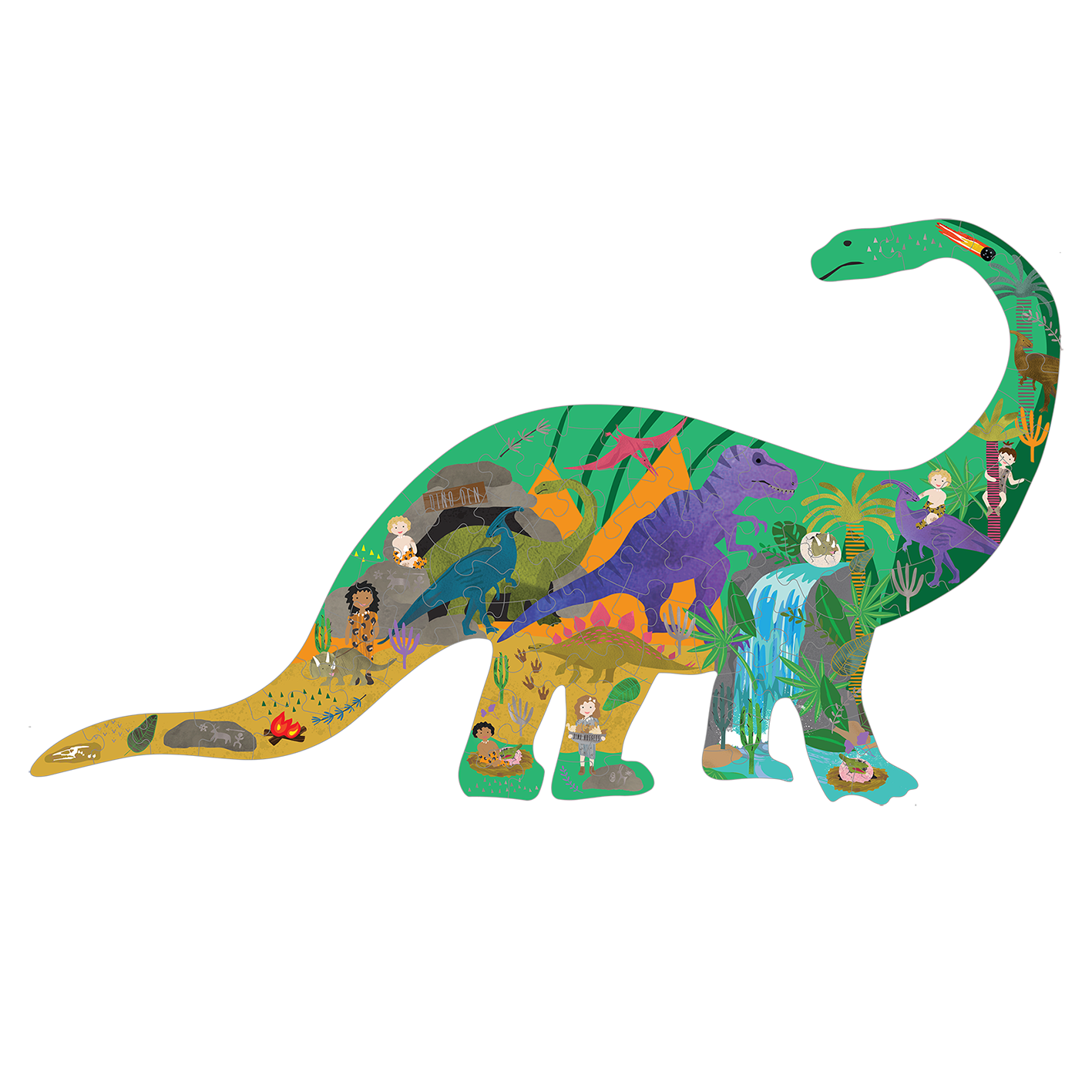Floss & Rock Dinosaur 80 Piece Jigsaw Puzzle image number 1