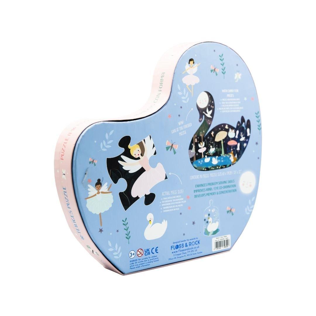 Floss & Rock Enchanted Swan 40 Piece Shaped Jigsaw Puzzle image number 2